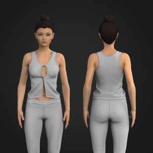 Ladies Twisted Front Opening Tank Top Tech Pack
