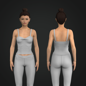 Ladies Twisted Front Strappy Fitted Top Tech Pack