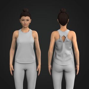 Ladies Twisted Racer Back Relaxed Tank Top Tech Pack
