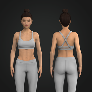Ladies U-Neck Ruched Strap Cross Back Sports Bra Tech Pack