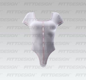 Ladies U-Shaped Neck Cut out Scoop Back Bodysuit Smart Mockup