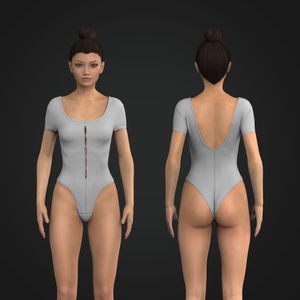 Ladies U-Shaped Neck Cutout Scoop Back Body Suit Tech Pack