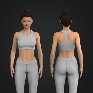 Ladies Upper Neckline Racer Back Sports Bra Tech Pack