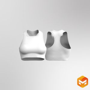 Ladies Upper Squared Off Neckline Racer Back Sports Bra 3D Garment