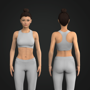 Ladies Upper Squared Off Neckline Racer Back Sports Bra Tech Pack