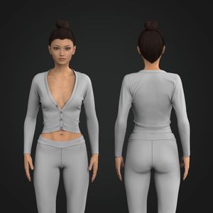 Ladies V-Neck Button Up Cardigan Sweater
