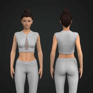 Ladies V-Neckline Cap Sleeveless Sports Bra Tech Pack