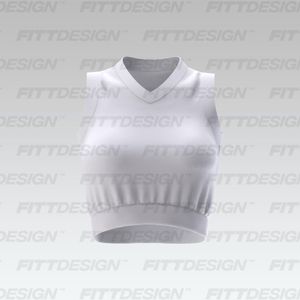 Ladies V-Neckline Crop Sleeveless Sweater Smart Mockup