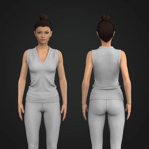 Ladies V-Neckline Wide Back Tank Top
