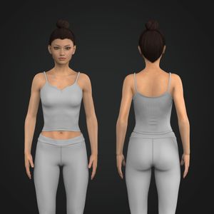 Ladies V-Notched Camisole Ribbed Tank Top Tech Pack