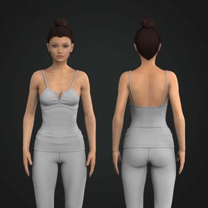 Ladies V-Notched Neckline Fitted Tank Top Tech Pack