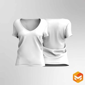 Ladies V-Shaped Basic Relaxed Tee - 3D Garment