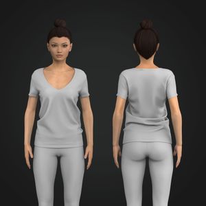 Ladies V Shaped Basic Relaxed Tee