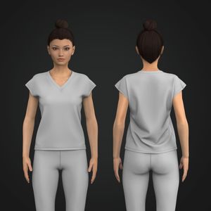 Ladies V-Shaped Batwing Sleeve Relaxed Tee Tech Pack