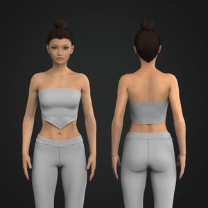 Ladies V-Shaped Bottom Hemline Tube Top