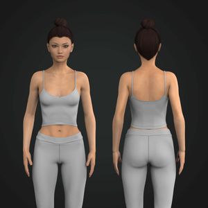 Ladies V-Shaped Camisole Fitted Crop Top Tech Pack