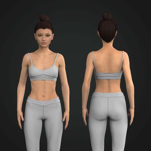 Ladies V-Shaped Camisole Neckline Crop Bra Tech Pack