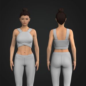 Ladies V-Shaped Criss Cross Waistband High Impact Sports Bra Tech Pack