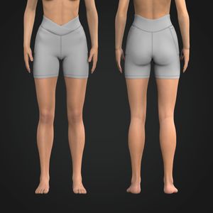 Ladies V-Shaped Cross Over 6.00 Inch Inseam Patched Pocket Shorts Tech Pack