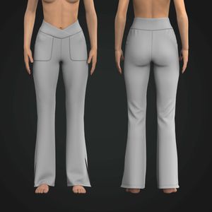 Ladies V-Shaped Cross Over Waistband Split Hem Joggers Tech Pack