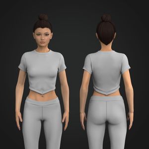 Ladies V-Shaped Hemline Short Sleeve Crop Tee Tech Pack
