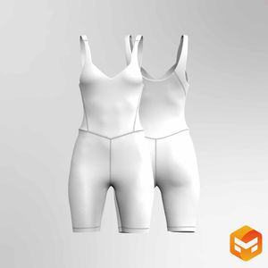 Ladies V-Shaped Neckline 8.00 Inch Inseam Bodysuit - 3D Garment