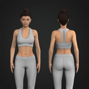 Ladies V-Shaped Neckline Back Cut Out Sports Bra Tech Pack