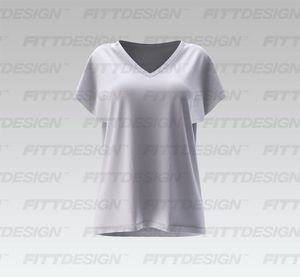 Ladies V-Shaped Neckline Batwing Sleeve Relaxed Tee Smart Mockup
