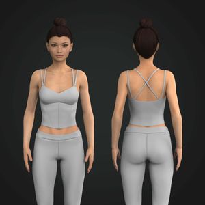 Ladies V-Shaped Neckline Corset Style Strappy Top Tech Pack