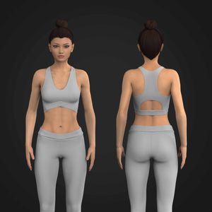 Ladies V-Shaped Neckline Criss Cross Waistband Racer Back Sports Bra Tech Pack