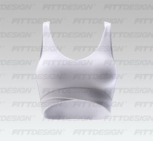 Ladies V-Shaped Neckline Cross Over Open Back Sports Bra Smart Mockup