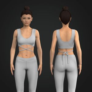 Ladies V-Shaped Neckline Cross Over Strappy Sports Bra Tech Pack