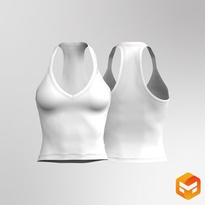 Ladies V-Shaped Neckline Fitted Tank Top 3D Garment