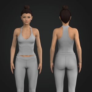 Ladies V-Shaped Neckline Fitted Tank Top Tech Pack