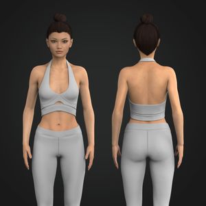 Ladies V-Shaped Neckline Front Cut Out Sports Bra Tech Pack