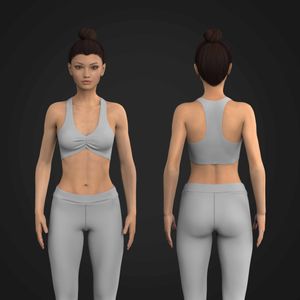 Ladies V-Shaped Neckline Front Ruching Racer Back Sports Bra Tech Pack