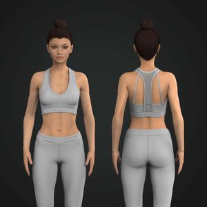 Ladies V-Shaped Neckline Mesh Sports Bra Tech Pack