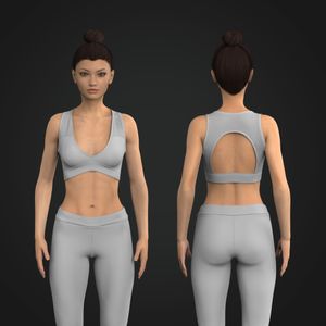 Ladies V-Shaped Neckline Open Back Mesh Sports Bra Tech Pack