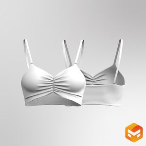 Ladies V-Shaped Neckline Ruched Sports Bra 3D Garment