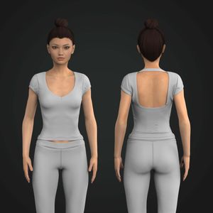 Ladies V-Shaped Neckline Set In Cap Sleeve Fitted Tee Tech Pack