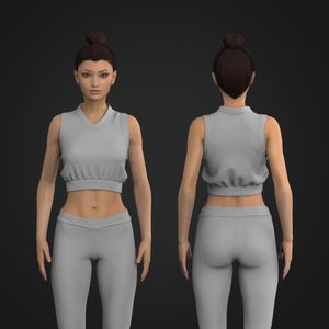 Ladies V-Shaped Neckline Sleeveless Crop Sweater