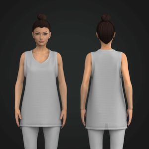 Ladies V-Shaped Neckline Stepped Hem Basketball Jersey Tech Pack