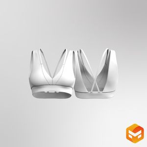 Ladies V-Shaped Neckline Strappy Crop Bra 3D Garment