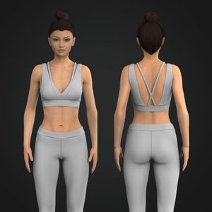 Ladies V-Shaped Neckline Strappy Crop Bra Tech Pack