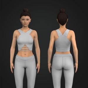 Ladies V-Shaped Neckline Strappy Front Sports Bra Tech Pack