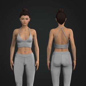 Ladies V-Shaped Neckline Strappy Passthrough Sports Bra Tech Pack