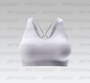 Ladies V-Shaped Neckline Twisted Back Strap Sports Bra Smart Mockup
