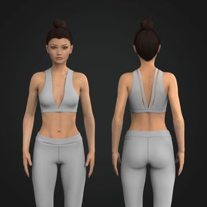 Ladies V-Shaped Neckline Wide Open Back Sports Bra Tech Pack