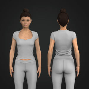Ladies V-Shaped Notched Neckline Cap Sleeve Tee Tech Pack