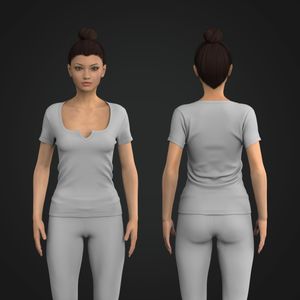 Ladies V-Shaped Notched Neckline Set In Short Sleeve Tee Tech Pack